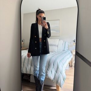 Zara Double Breasted Black Blazer